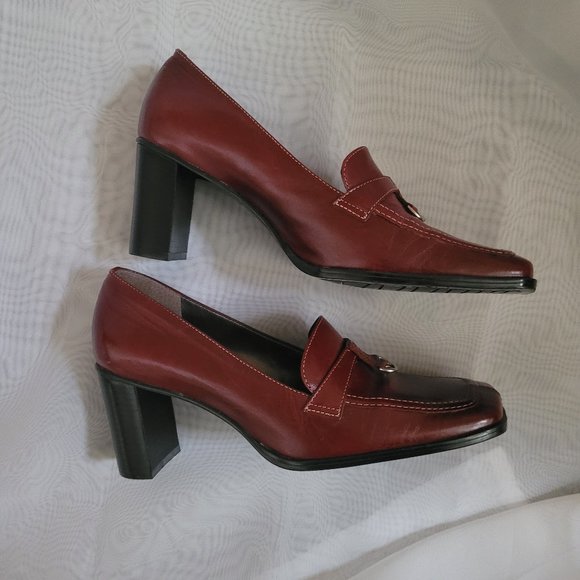 Gianni Bini Chunky Leather Upper Heels - Size 8 - Picture 2 of 8